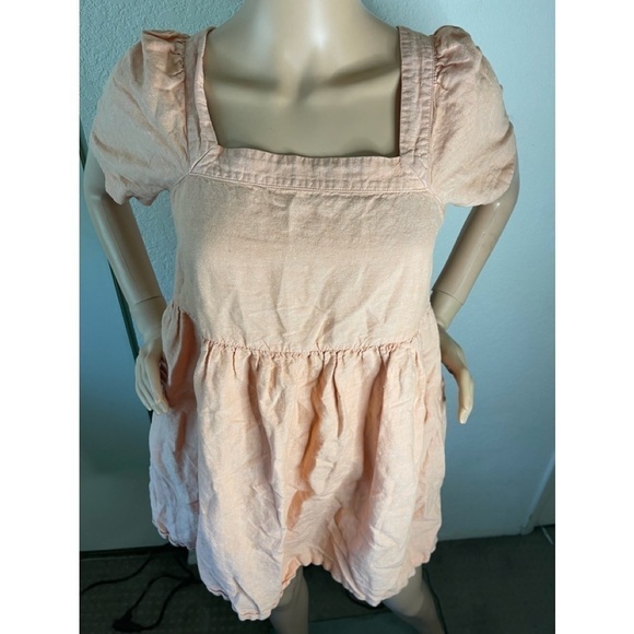 𝅺madewell Plus Linen Blend Allie Mini Dress XS - Picture 3 of 6